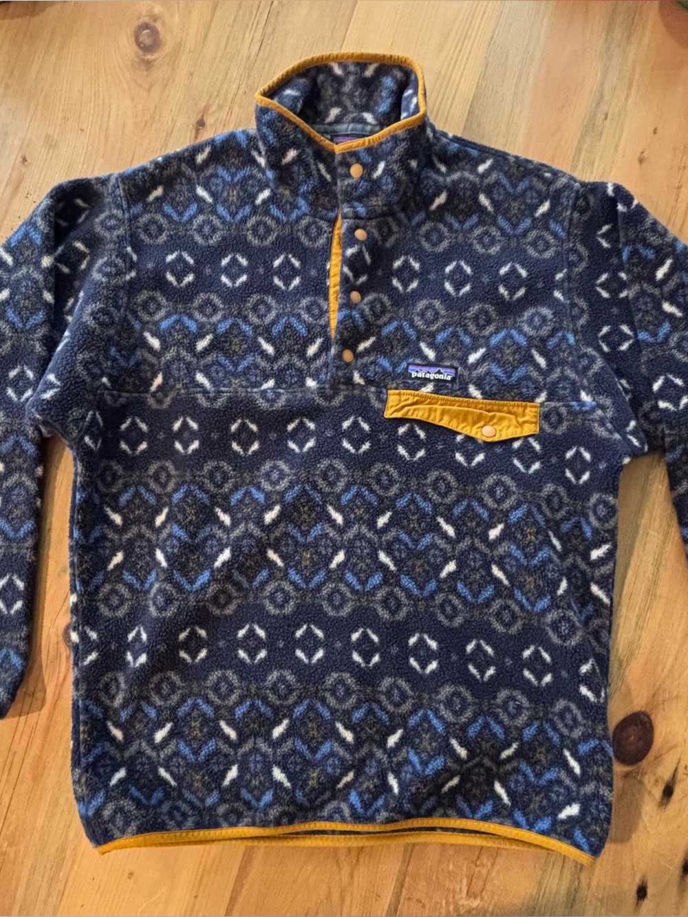 Patagonia Men’s Synchilla Fleece Pullover Snap-T Fleece Size Small Like New